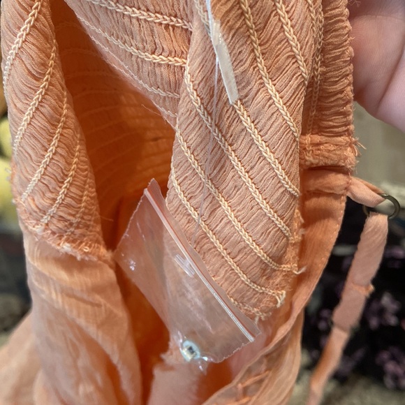 NWT Free People Leah Peach Chiffon Tunic - Picture 5 of 6